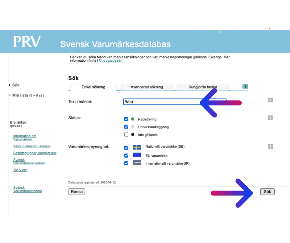 välja företagsnamn